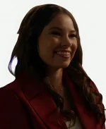 Jessica Parker Kennedy Under The Christmas Sky Maroon Blazer