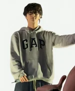 Jungwon Gap Vintage Soft Arch Logo Grey Pullover Hoodie