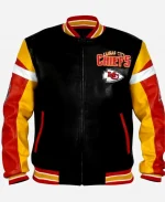 Kansas City Chiefs G-III Full-Zip Black & Red Leather Varsity Jacket