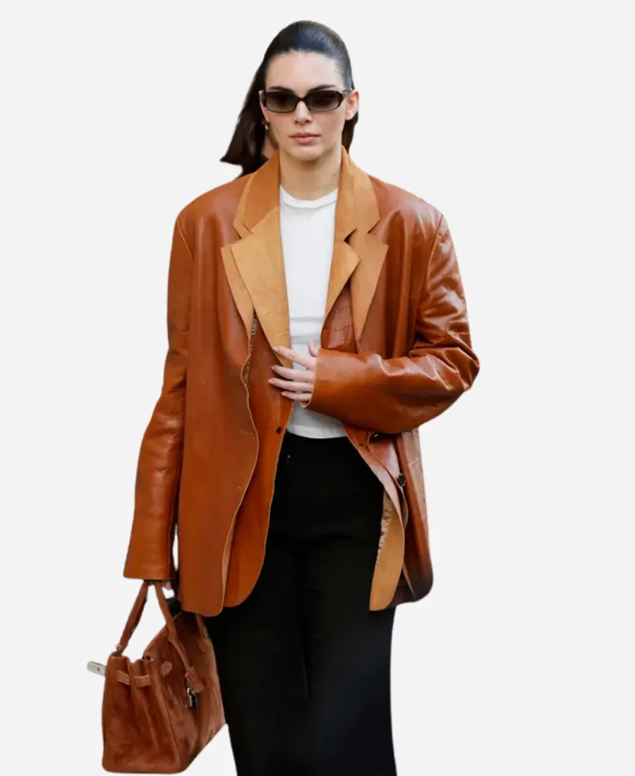 Kendall Jenner Brown Leather Blazer Kendall Jenner Brown Leather Blazer
