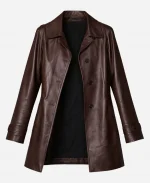 Kendall Jenner Brown Leather Coat