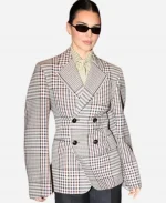 Kendall Jenner Mixes Checks Cotton Jacket