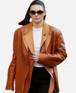 Kendall Jenner PFW 2025 Leather Blazer