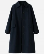 Kim Min-ha Tv Series Typhoon Family Oh Mi-Suk Black Wool Coat