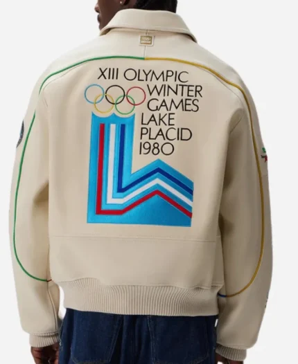 Kith & AVIREX Olympics Heritage Leather Bomber Jacket – Cream