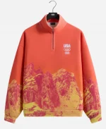 Kith for Team USA 2026 Winter Mountain Orange Sweatshirt