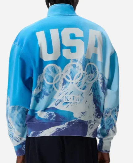 Kith for Team USA Winter Mountain Sky Blue Quarter Zip Sweatshirt