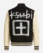 Ksubi King Patch Black And Cream Letterman Jacket