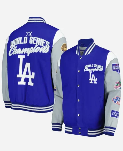 LA Dodgers Franchise Royal & Gray Varsity Jacket