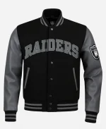 Las Vegas Raiders Grey & Black Letterman Varsity Jacket