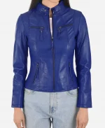 Laura Marano Austin & Ally Blue Leather Jacket