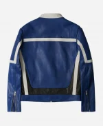 Lee Jun-ho Typhoon Family Kang Tae-Pung Blue Leather Moto Jacket