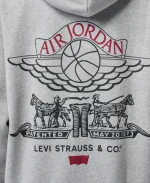 Levi's x Air Jordan 2026 Grey Full-Zip Hoodie