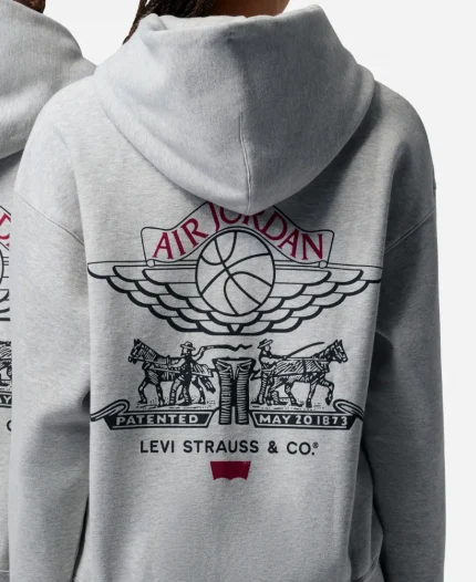 Levi's x Jordan 2026 Grey Full-Zip Hoodie