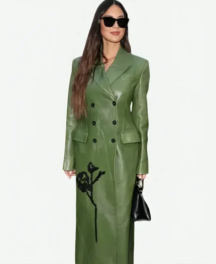 London Fashion Week Olivia Munn Green Coat