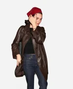 Los Angeles Kendall Jenner Brown Leather Coat