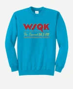 Lucas Sinclair Stranger Things WSQK Blue Sweatshirt