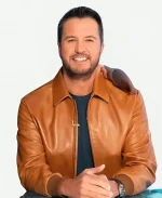 Luke Bryan American Idol Leather Jacket - Brown