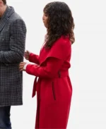  Lyndie Greenwood Magic in Mistletoe Red Long Coat