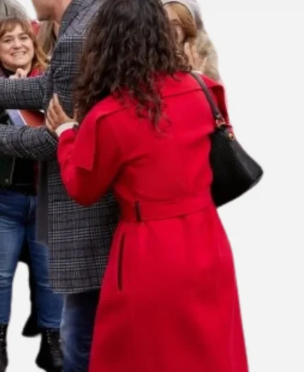 Lyndie Greenwood Magic in Mistletoe Red Wool Long Coat