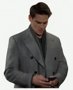 Mark Grossman The Young And the Restless S53 Adam Newman Grey Wool Trench Coat