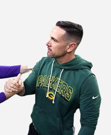 Matt LaFleur Green Bay Packers Sideline Green Pullover Hoodie