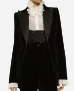 Melania Trump Single-Breasted Velvet Blazer