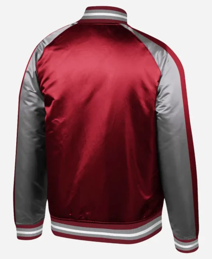Men's Mitchell & Ness Philadelphia Phillies Burgundy Colorblock Satin Raglan Full-Snap Jacket