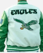 Men's Pro Standard Philadelphia Eagles Retro Classic Cream Varsity Full-Zip Jacket