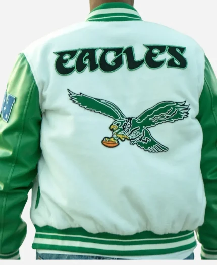 Men's Pro Standard Philadelphia Eagles Retro Classic Cream Varsity Full-Zip Jacket