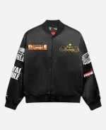 Men's Royal Rumble Chalk Line Historic Quilted Black Satin Jacket