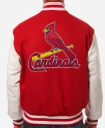 Men's St. Louis Cardinals JH Design Two-Tone Red And White Wool Varsity Jacket