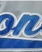 Men's Starter Detroit Lions Team The Tradition II Grey & Blue Full-Snap Jacket