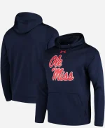 Men's Under Armour Ole Miss Rebels Big Logo Navy Pullover Hoodie