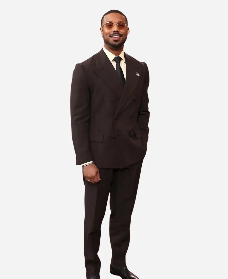 Michael B. Jordan 2026 Brown Double-Breasted Suit Michael B. Jordan 2026 Brown Double-Breasted Suit