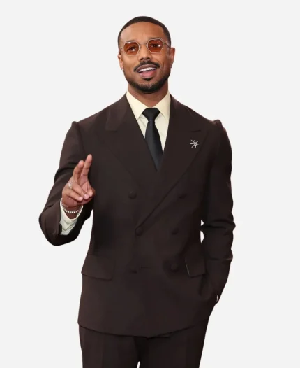 Michael B. Jordan Golden Globes Awards 2026 Brown Double-Breasted Suit