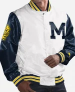 Michigan Wolverines Jacket -White & Navy