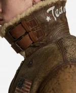 Milano Cortina Olympics Team USA Brown Shearling Jacket