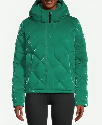 Millie Davis Finding Her Edge Riley Monroe Green Quilted Hooded Jacket
