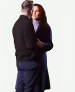 Minnie Driver Run Away 2026 Ingrid Greene Blue Trench Wool Coat