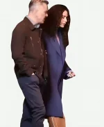 Minnie Driver Run Away 2026 Ingrid Greene Trench Wool Coat - Blue