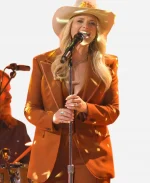 Miranda Lambert The 59th Annual CMA Awards 2025 Brown Leather Blazer