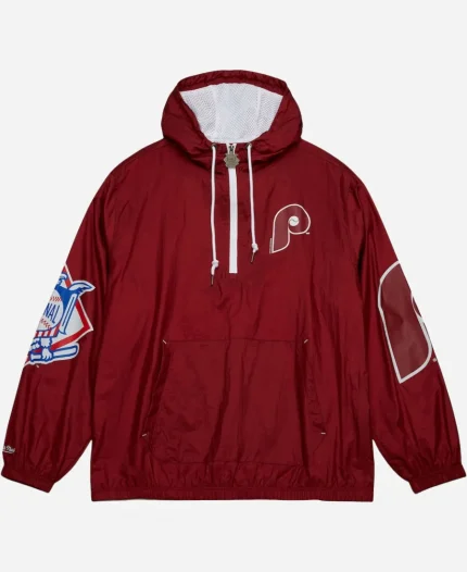 Mitchell & Ness Philadelphia Phillies OG 2.0 Anorak Half-Zip Hooded Jacket