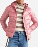 Moncler Pink Jacket Moncler Gles Puffer Hooded Jacket