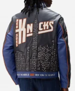NBA NY Knicks Moto Leather Jacket