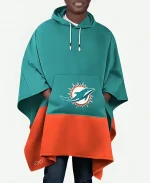 NFL Miami Dolphins Color Blocked Poncho