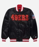 NFL San Francisco 49ers Black Full-Snap Bomber Jacket