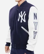 NY Yankees Navy Blue And White Wool Varsity Jacket