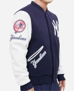 NY Yankees Navy Blue & White Wool Varsity Jacket