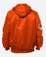 New Era x Alpha Industries Baltimore Orioles Orange Full-Zip Hooded Bomber Jacket